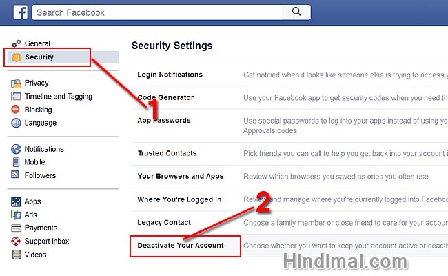 How to Delete or Deactivate Facebook Account in Hindi,Facebook account delete kaise karte hai , Deactivating or Delete Facebook Account  how to delete or deactivate facebook account in hindi How to Delete or Deactivate Facebook Account in Hindi Facebook account delete or deactivate kaise karte hai Step002